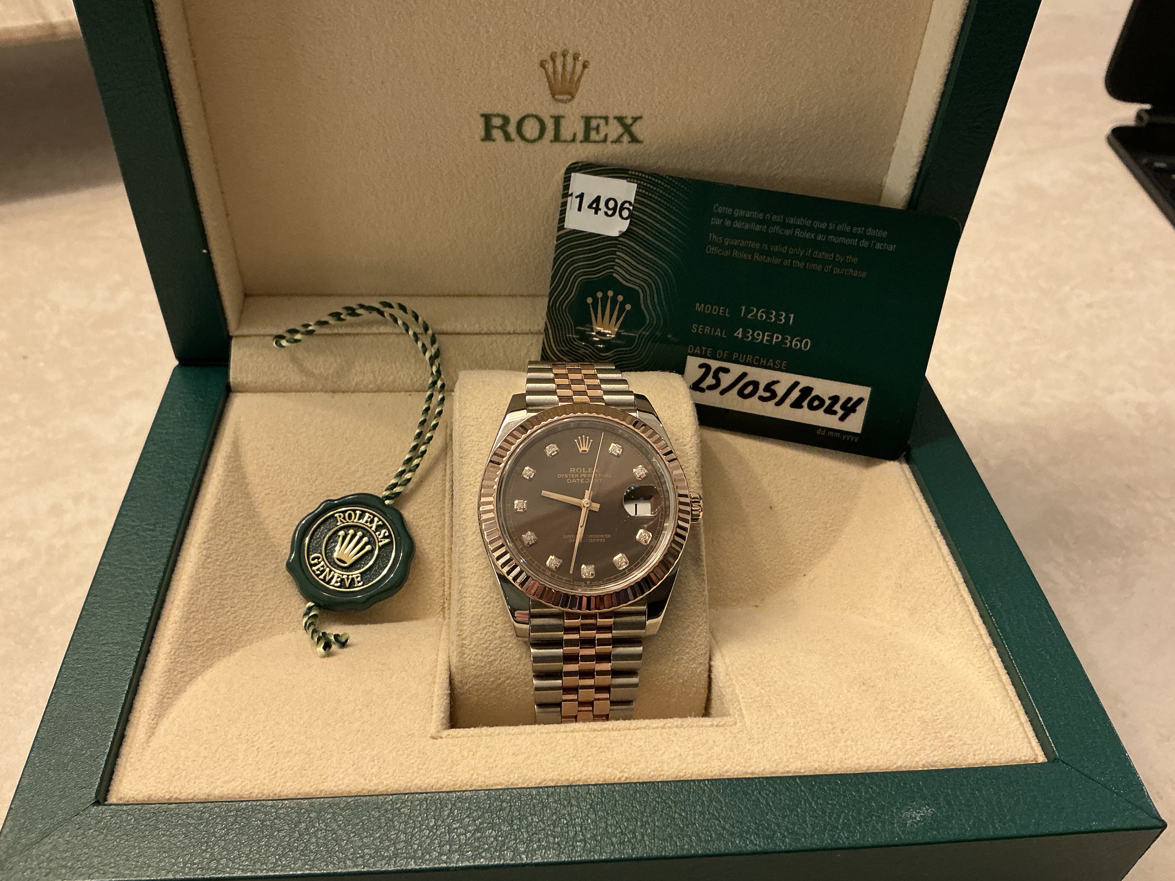 Rolex datejust Rosé RVS Full Set