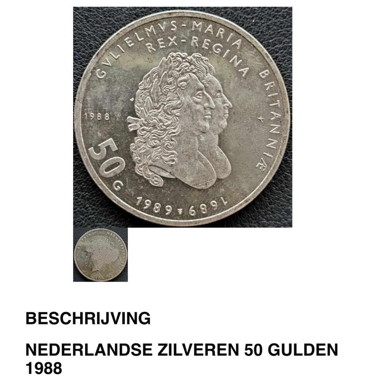 Zilveren 50 Gulden Munt 1988