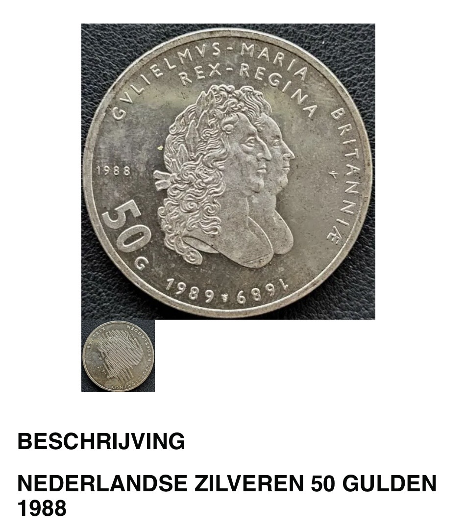 50 Gulden  Zilveren Munt 1988